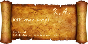 Körner Antal névjegykártya