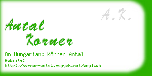 antal korner business card