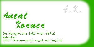 antal korner business card